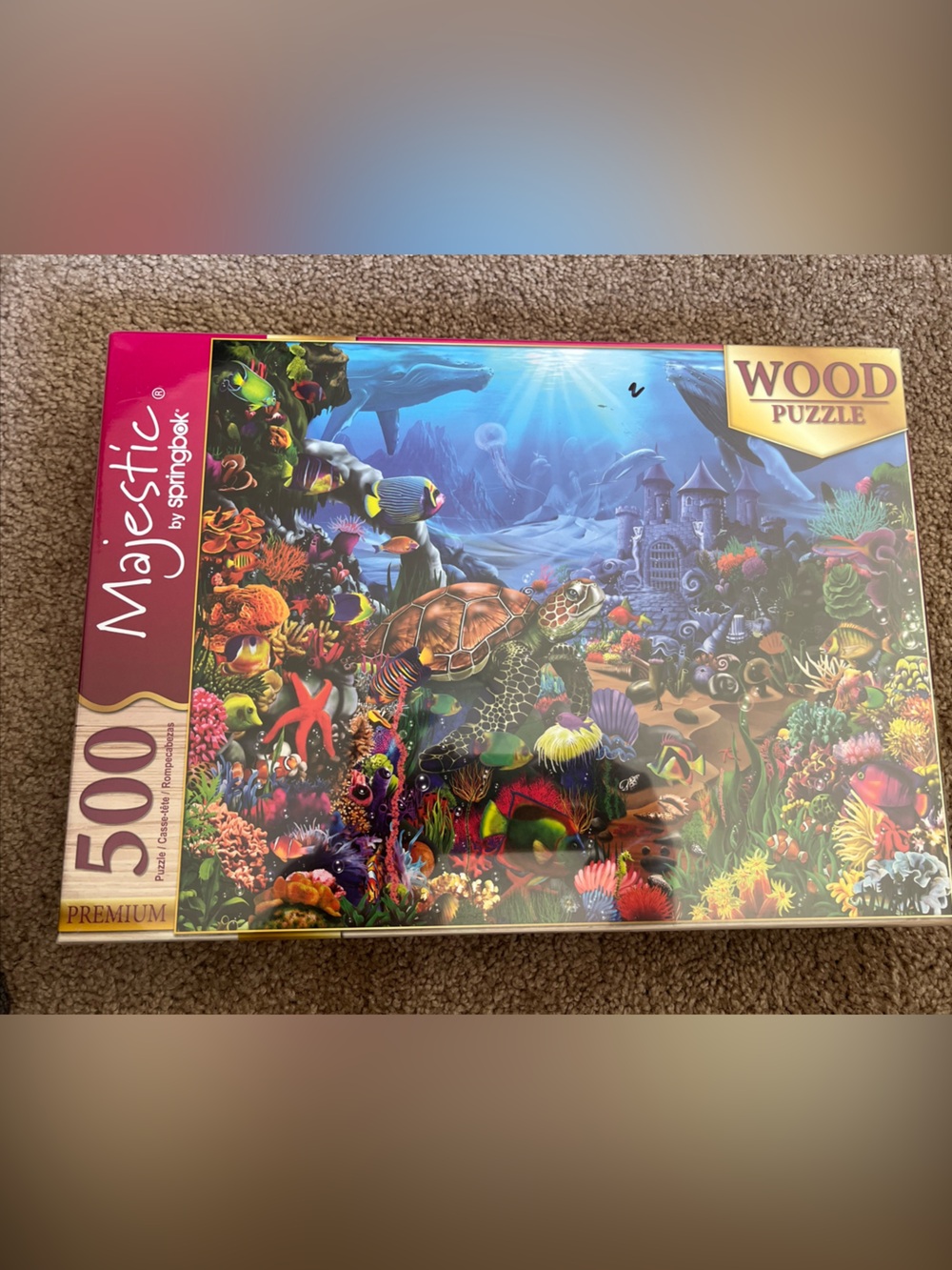 Majestic by Springbok Multicolor Ocean Reef Wood Puzzle Wall Art - 500 Piece